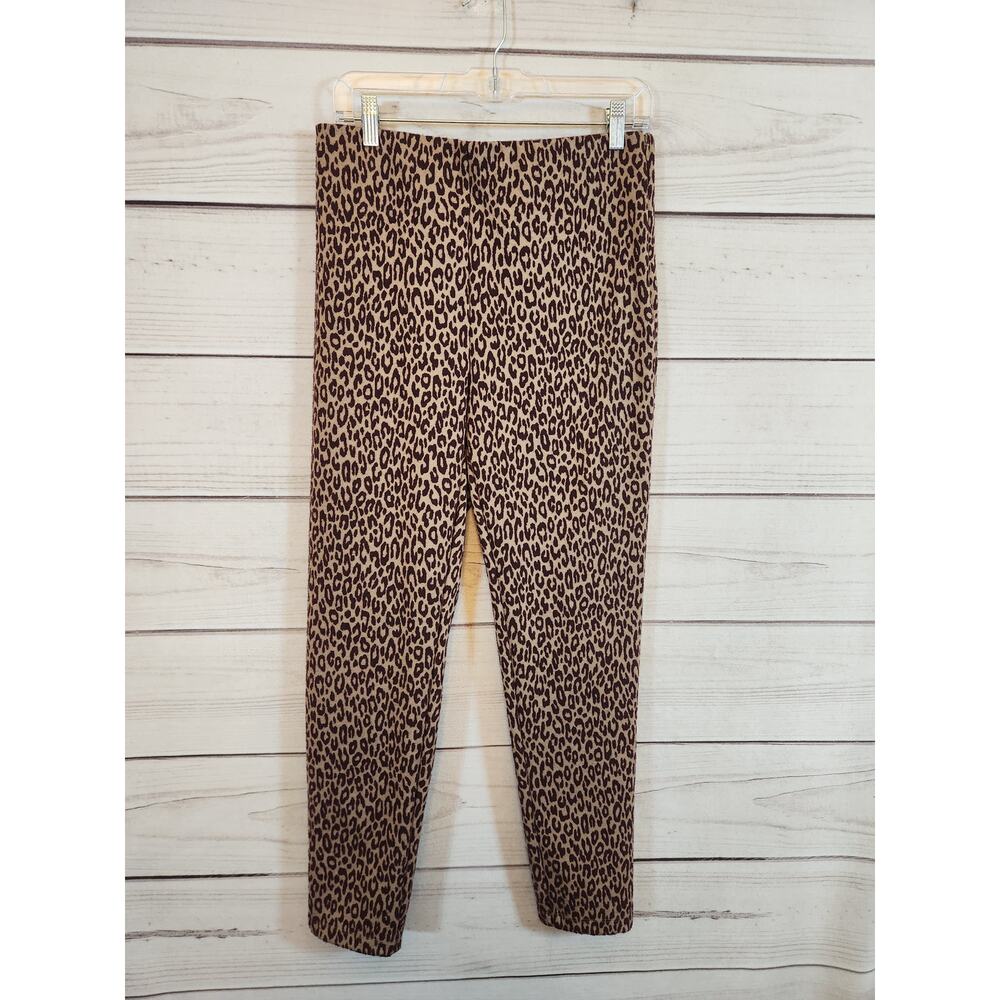 Ann Taylor Women's Brown Leopard Print High Rise Stretch Leggings Pants Size M
